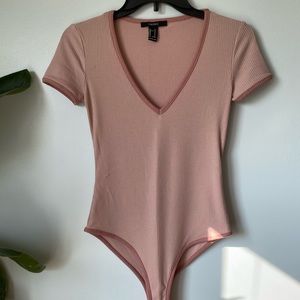 Pink And mauve V-Neck T-Shirt bodysuit size Small